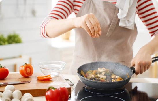 Fumes from PM2.5 from cooking and everyday activities.