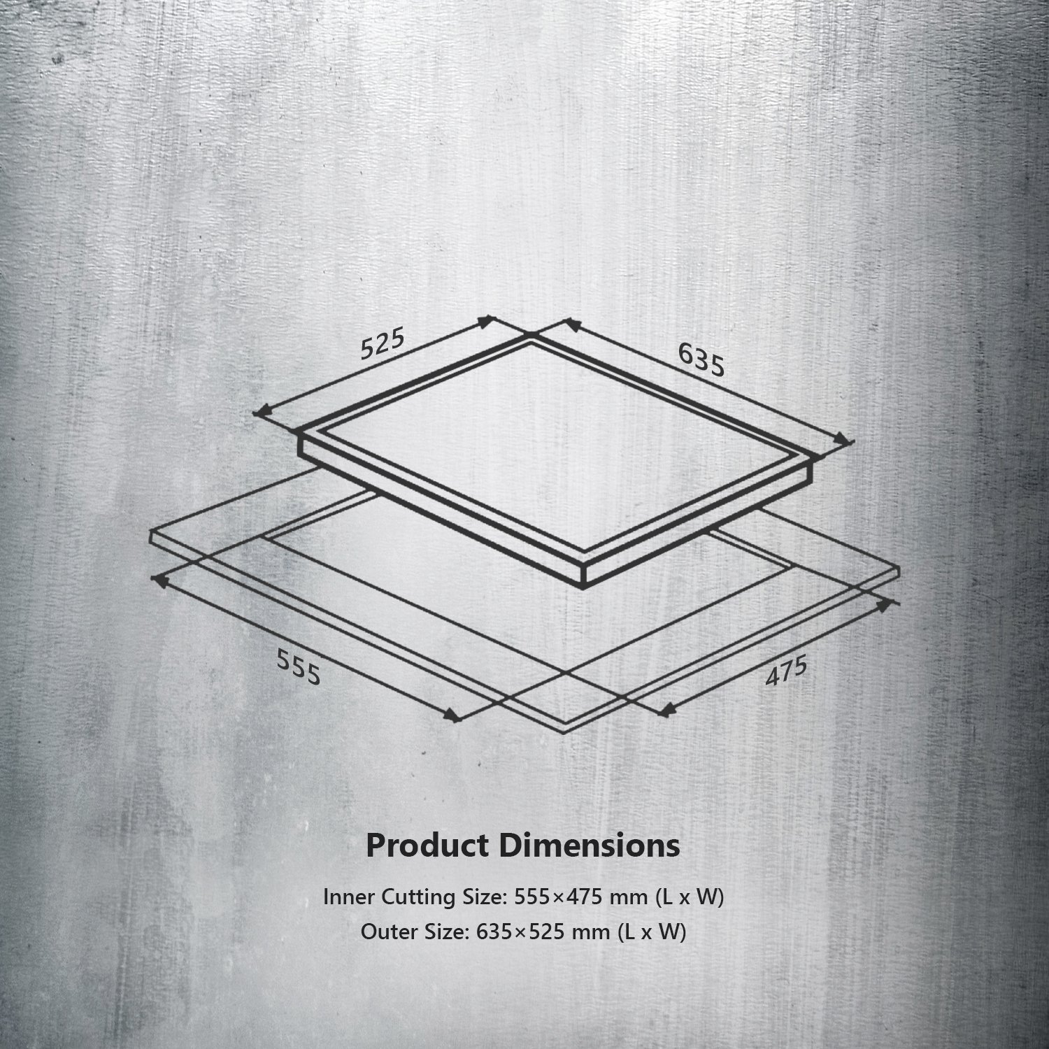 3 brass burner dimensions